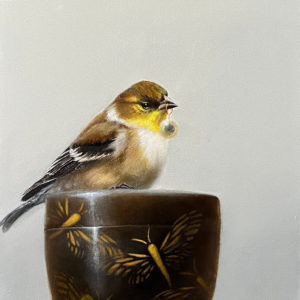 Dozo Oshimae Kudasai or Making Tea (American Goldfinch on Chazutsu)